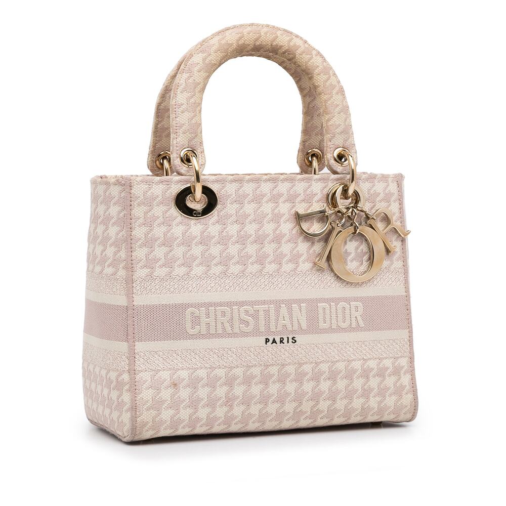Dior Medium Embroidered Canvas Houndstooth Lady D Lite - Picture 2 of 16
